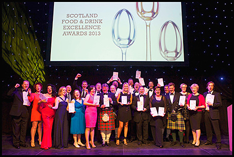 Winning ways: suppliers celebrate at the Scotland Food & Drink Excellence Awards 2013.