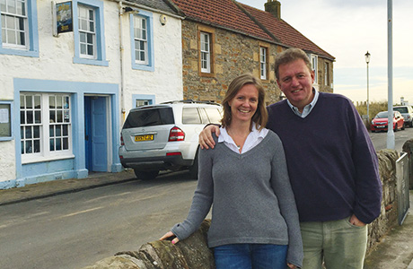 • New venture: Graham and Rachel Bucknall outside Elie pub The Ship Inn.