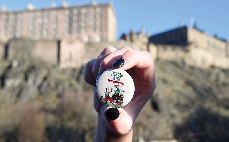 golf ball in front of Edinburgh Castle