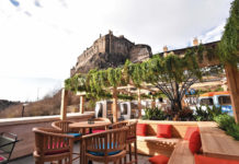 Keeping it cold in the old town a beer garden with views of a castle