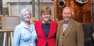 Dale-and-Vicky-McQueen-with-First-Minister-Nicola-Sturgeon-at-McQueen-Gin-Distillery