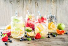 Glasses of fruit infused water