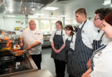 Chefs begin excellent adventure junior chefs watching head chef cook