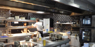 Image of a chef in an industrial kitchen