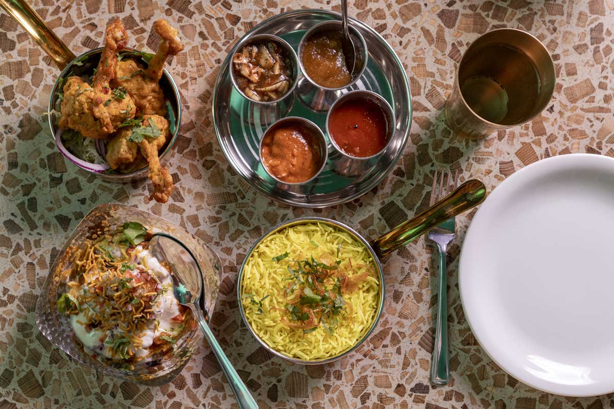 a selection of TukTuk Indian food on a table