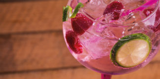 pink gin in a glass
