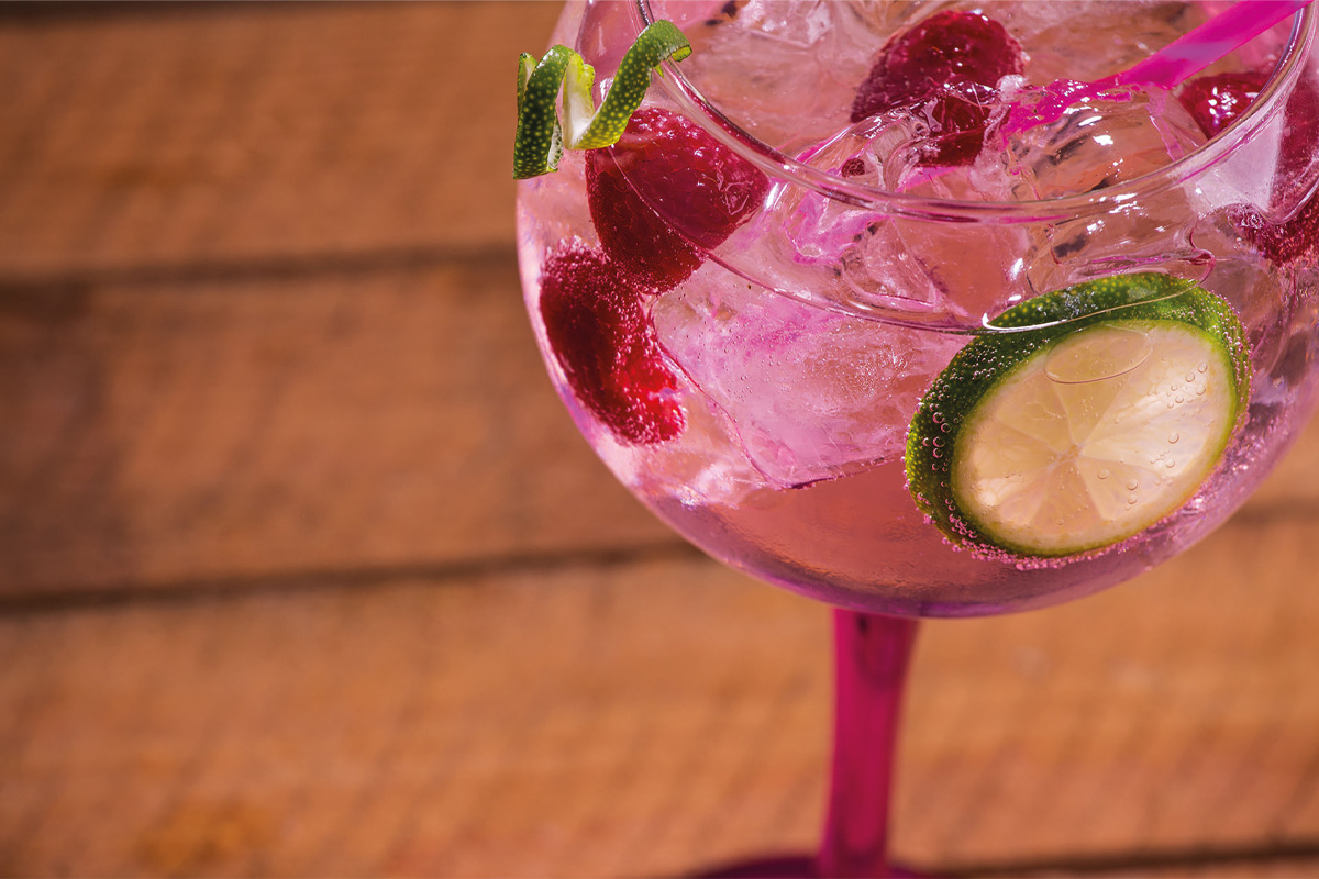pink gin in a glass