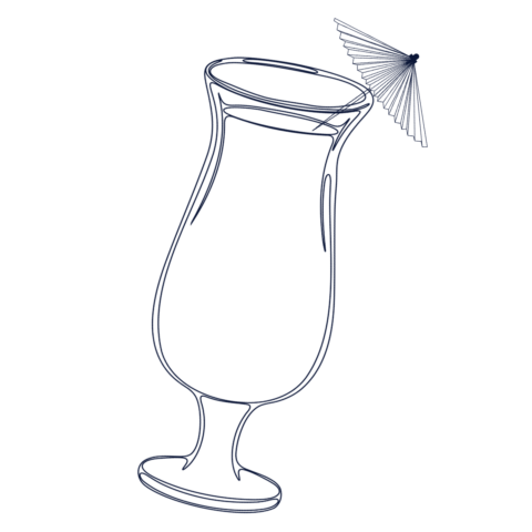 line illustration of a pina colada cocktail