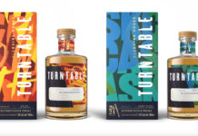 turntable whisky bottles and cartons