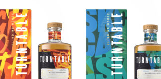 turntable whisky bottles and cartons