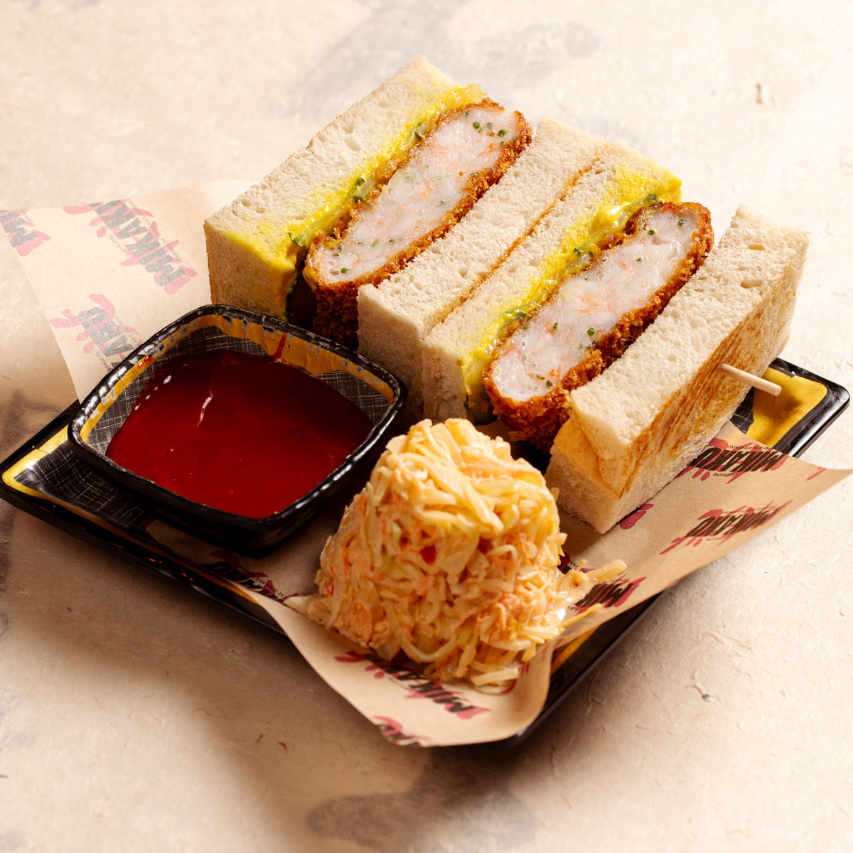 An asian street food sandwich