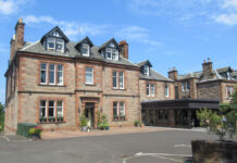 A traditional stone-built Scottish hotel