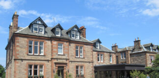 A traditional stone-built Scottish hotel