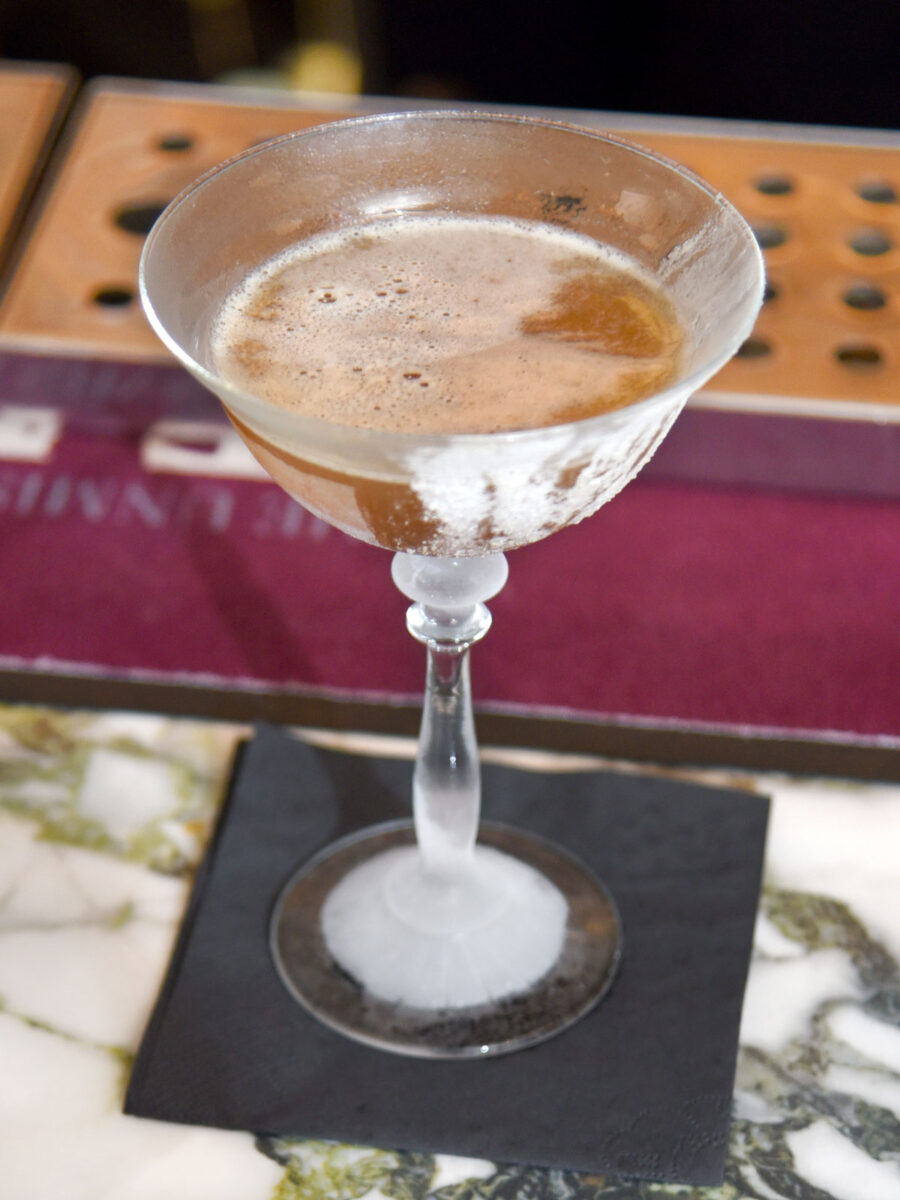 A cocktail in an old style glass