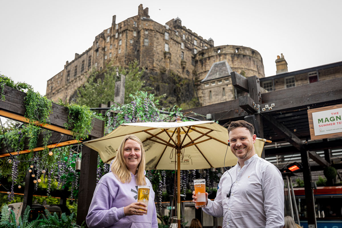 Cold Town's head brewer Hayley Ransome, with Cold Town House manager Jamie Napier.