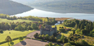 A Scottish castle by a loch
