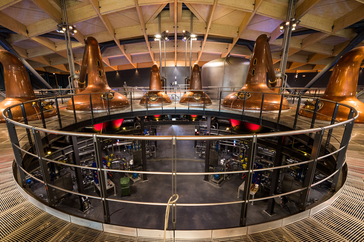 A modern Scotch Whisky distillery