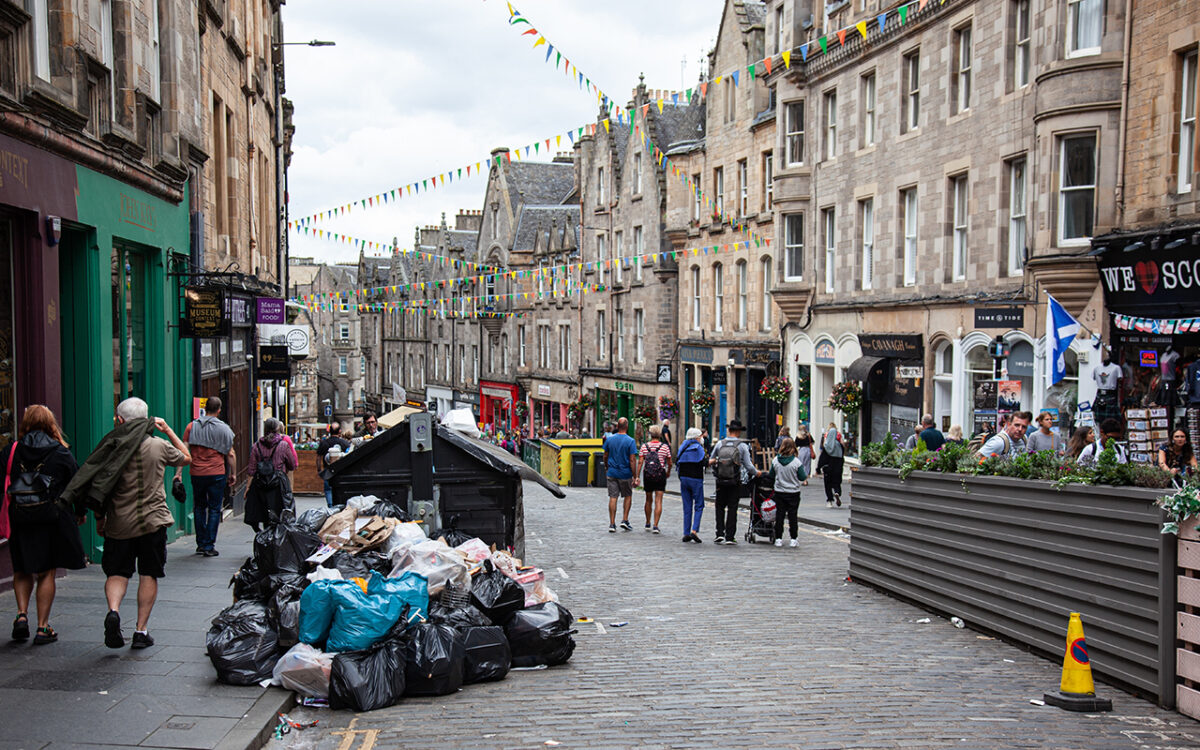 Edinburgh during 2022 bin strike