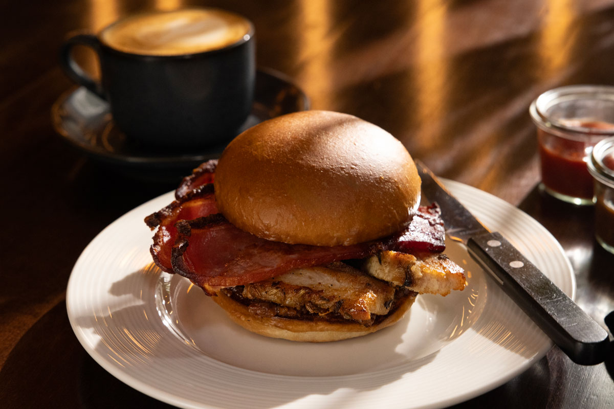 A very well-filled bacon roll