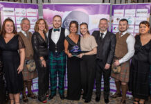 Simpsinns’ Gailes Hotel & Spa named as ‘Best Hotel Wedding Venue’ 2025 A group of well dressed hoteliers receive an award