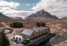 A remote Scottish hotel beside a mountain