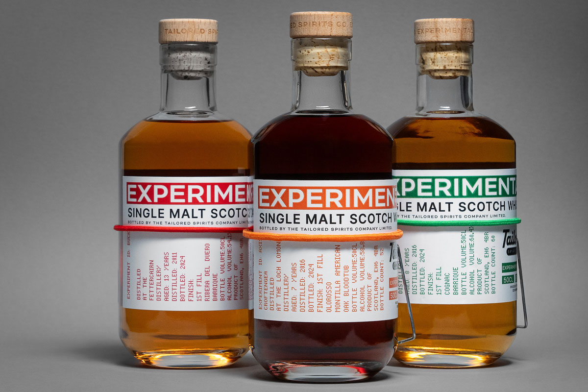 Three whisky bottles