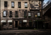 An Italian restaurant housed in an Edinburgh Old Town building under a bridge