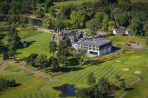 Overhead image of large hotel