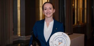 Alana Quigley, restaurant manager at Gleneagles, with her Institute of Hospitality award.