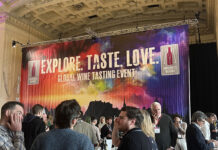 Guests at a big wine tasting