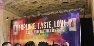 Guests at a big wine tasting