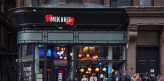 A Japanese themed bar restaurant on a Glasgow street