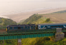 The Caledonian Sleeper passes Lunan Bay