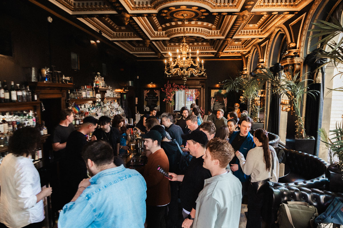 A busy and rather ornate bar