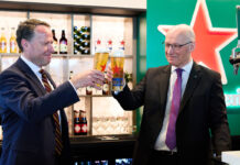 First Minister John Swinney with Heineken UK’s managing director, Boudewijn Haarsma