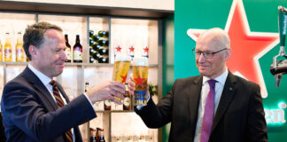 First Minister John Swinney with Heineken UK’s managing director, Boudewijn Haarsma