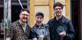 2024 Flavour in Motion winner Elyse Von Ruinn flanked by runners-up Mike Bower and Ashley Haines