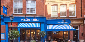 The exterior of a Prezzo Italian restaurant.
