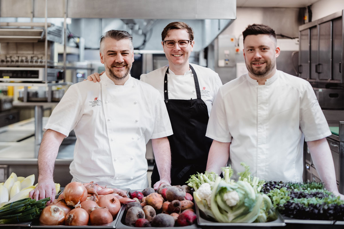Balmoral executive chef Paul Hart, Number One head chef Mathew Sherry and guest chef Orry Shand